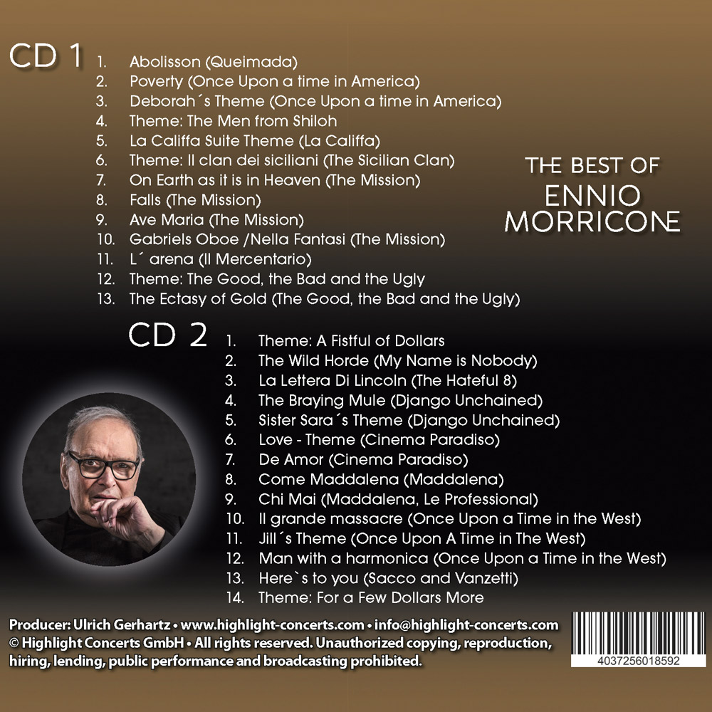The Best of Ennio Morricone 2 CD's_back