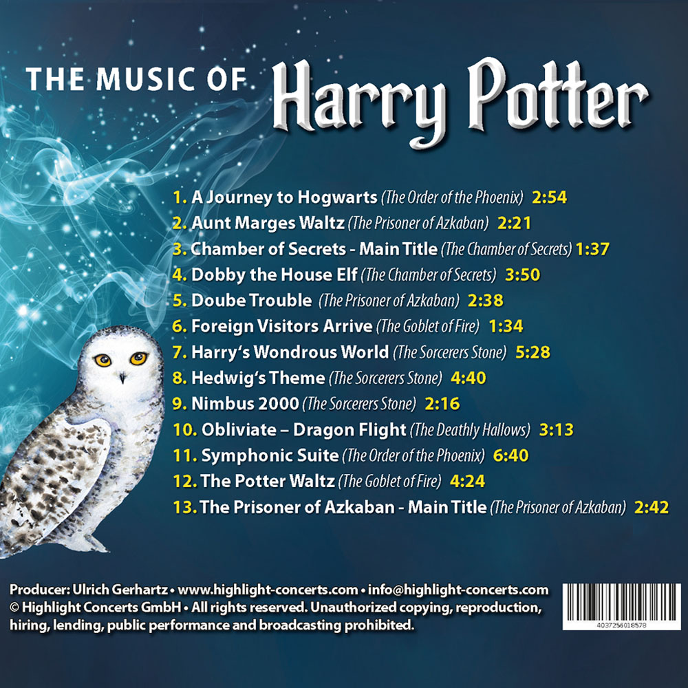 CD The Music of Harry Potter_back