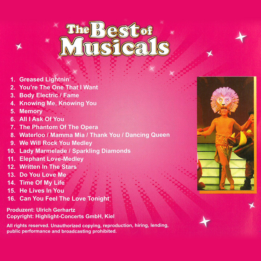 CD The Best of Musicals_back